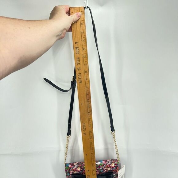 Betsey Johnson Womens Clutch Sling Bag Multicolor Gold Chain Bowknot Adjustable - Picture 11 of 15